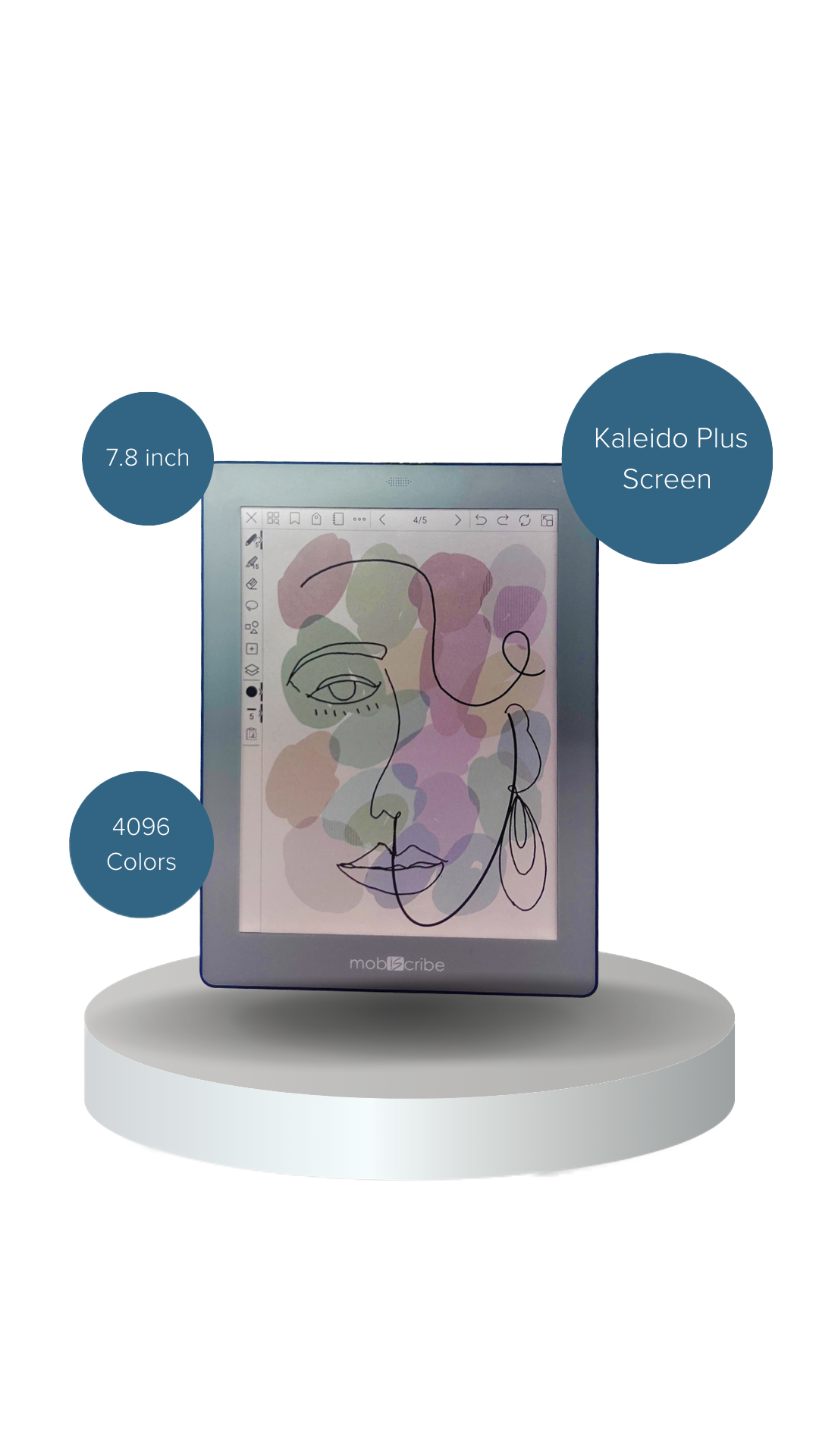 MobiScribe Wave Color 7.8" 64GB Waterproof EReader + Cover